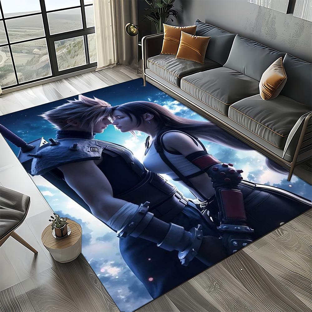 New Style Final Fantasy Games Cloud Tifa Aerith Carpet Rug for Living Room Bedroom Home Sofa,Kids Play Non-slip Floor Mat