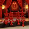2Pcs Red Double Happiness Ornaments Joint Movability Fu Character Desktop Decor  New Year