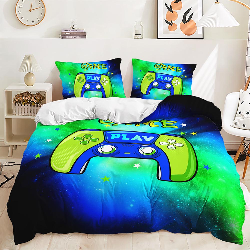 Grenzüberschreitendes Gaming-Controller-Bettbezug-Set - 3-teilige Bettwäsche für Kinderzimmer (Europäischer/Amerikanischer Stil)