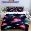 3pcs Colorful Jellyfish Bedding Set - Includes One Quilt Cover and Two Pillowcases (No Filling) - Anime Cartoon Design, Polyester Fabric, Su