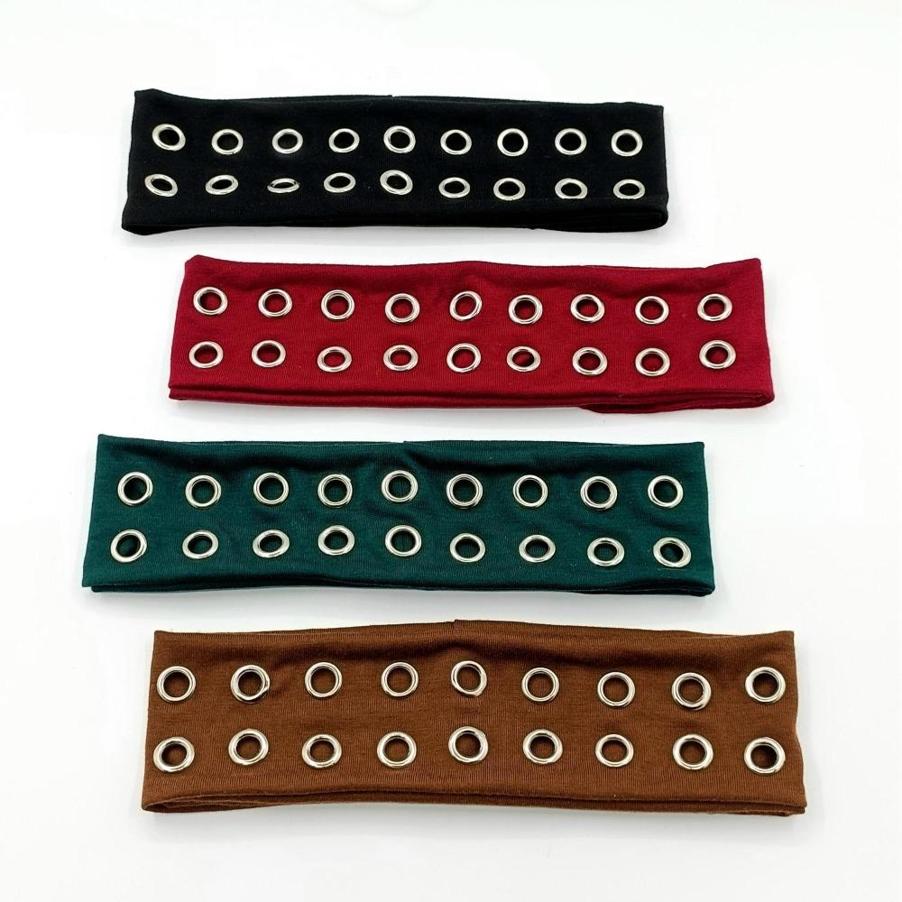Steampunk Punk Kopftuch mit Ösen Metall Grunge Stil Stirnbänder Haarstyling-Accessoire