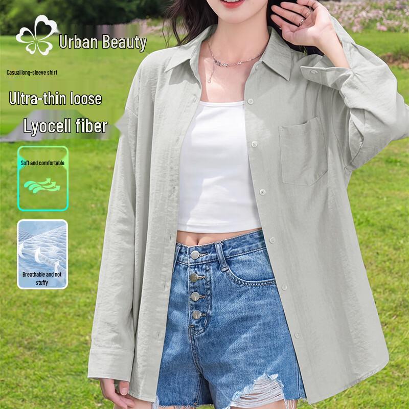 

Women s Lightweight Lyocell Blend Long Sleeve Shirt S