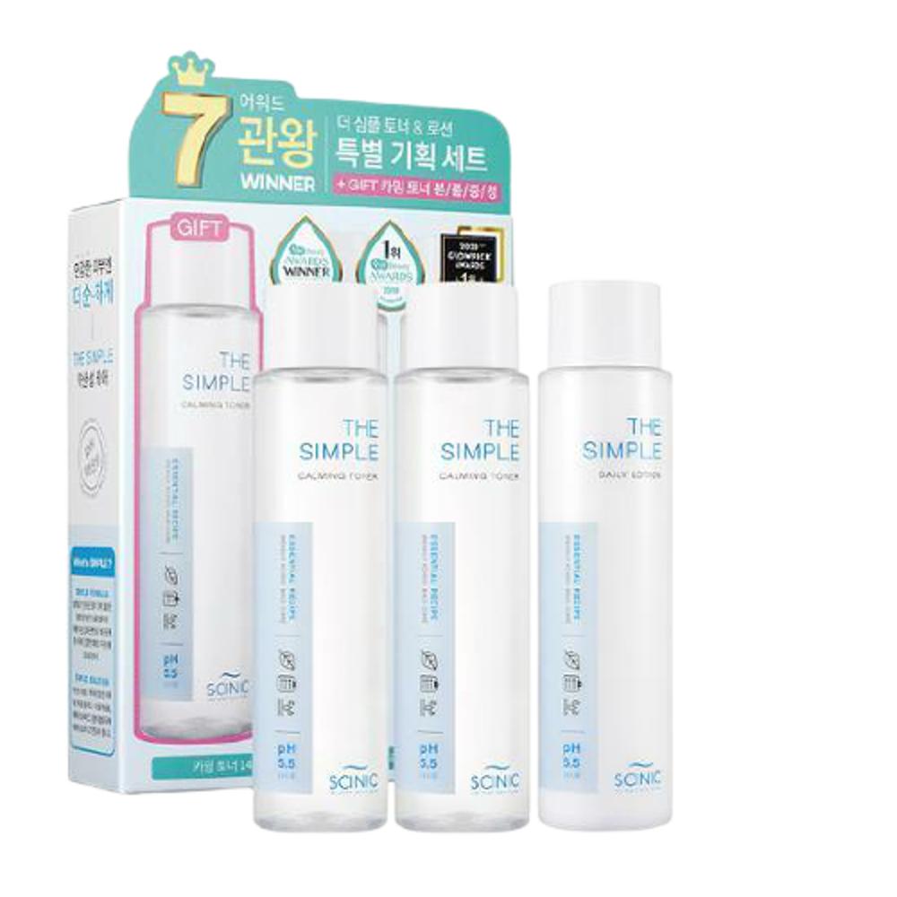 Scinic The Simple Skincare Set (Toner 145ml + Toner 145ml + Lotion 145ml)