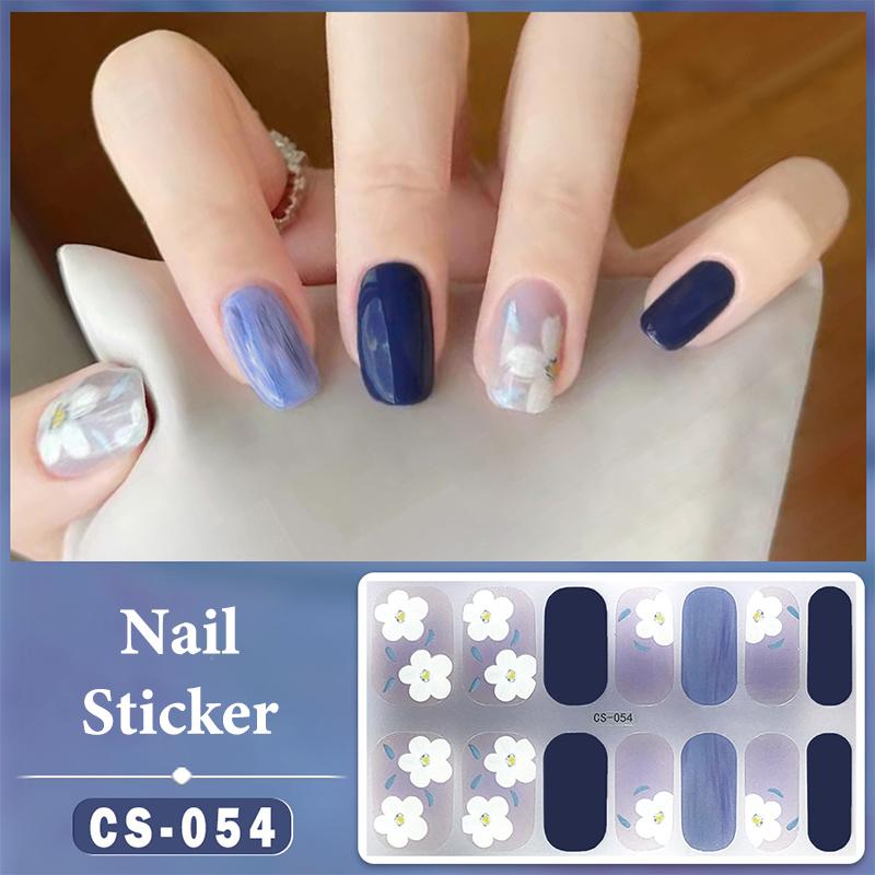 14 Nails Simple Waterproof Nail Wraps Full Cover Nail Stickers Firm And Not Easy To Fall Off Multi Color Nail Art For Women'S D