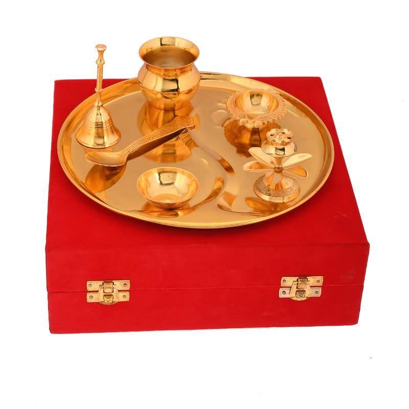 Golden Metal Kumkum Holder/Kumkum Box for Gifting, Pooja, Thali, Mandir, Home, Temple, Gifting