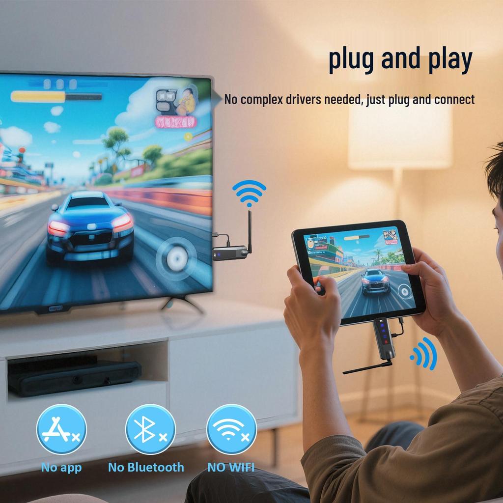 Wireless HDMI Transmitter & Receiver 80M with Portable Screen Mirroring