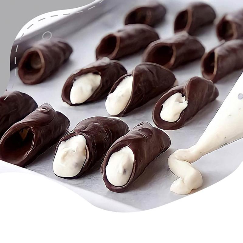 5 stk Rustfritt stål Cannoli Form Kremrør Shell Horn Konditorform Bakeverktøy