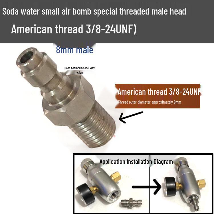 8mm M10*1 Stainless Steel High Pressure Quick Connect Male Coupler for 8mm Female.