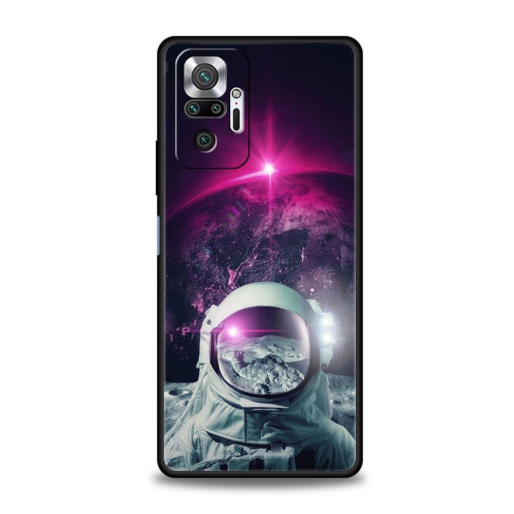 

Милый роскошный чехол для телефона Astronaut Moon для Xiaomi Redmi Note 12 11 10 Pro Plus 9S 9 8 7 9T 8T 9C 9A 5G K40 игровой силиконовый чехол Redmi Note 10
