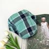 Cotton Plaid Beret Hat Dopamine Style Flat Peaked Cap Elegant Lattice Sun Hat  Streetwear