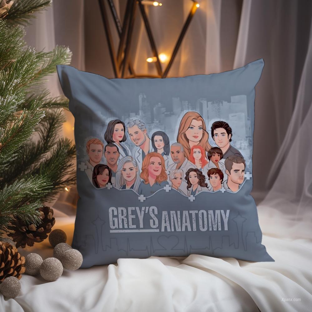G-Greys Anatomy Cushion Cover Premium Comfort Reversible Pillow Cove -Two in One Design for Any Room & Car Interior