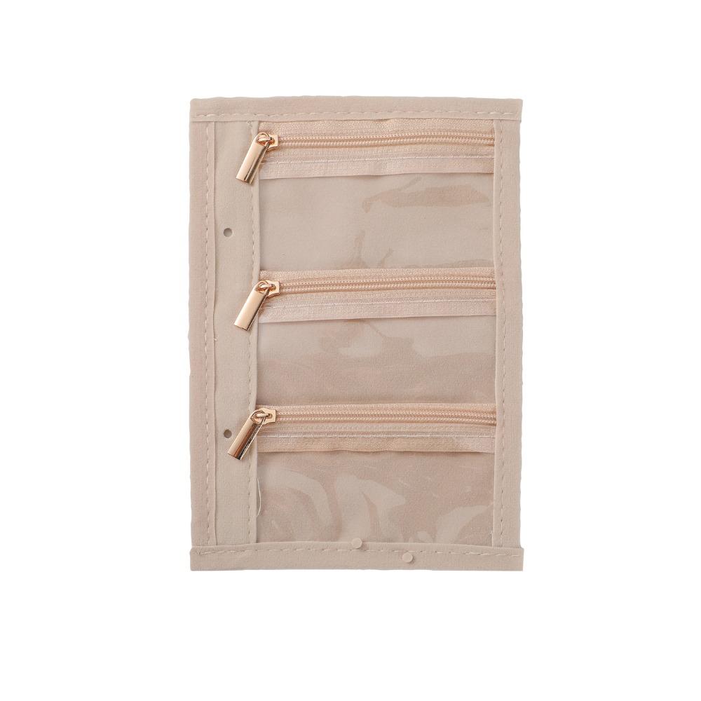 Bracelet Rings Jewelry Display Holder Earrings Necklace Jewelry Organizer  Jewelry Organizer Beige 3Pockets