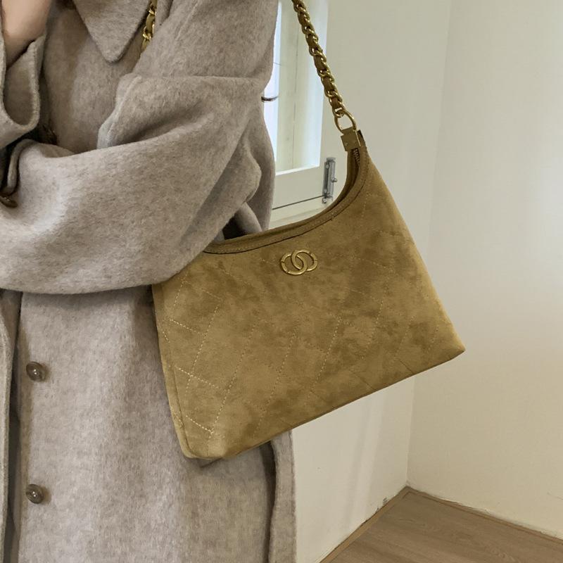 Autumn Chain Underarm Bag Women's 2025 New Trendy Fashion Retro Fashion Simple Shoulder Bag Commuter Messenger Bag