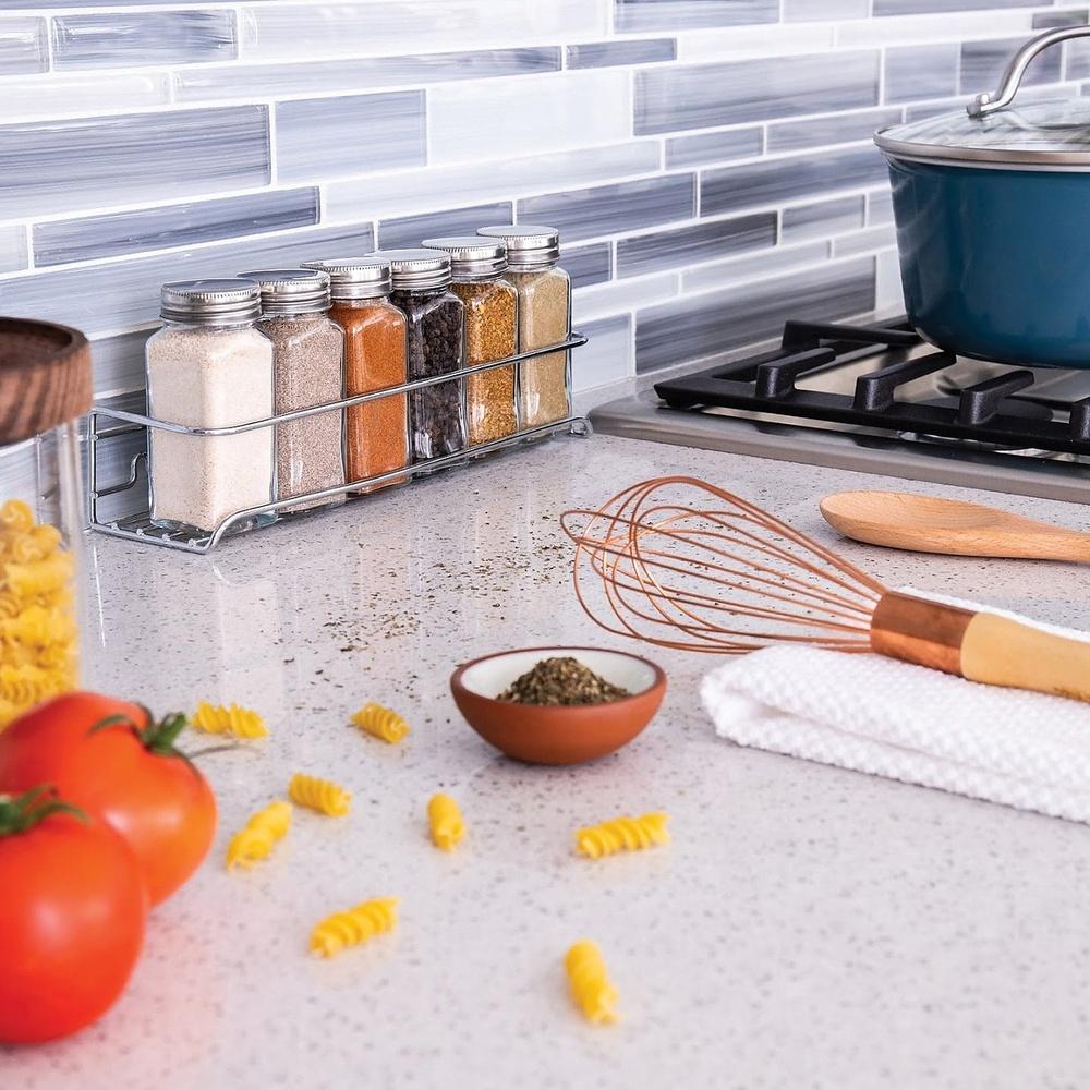 Chrome Spice Rack Wall Mount Organizer Kitchen Storage Shelf with Mounting Hardware Cabinets and Pantries