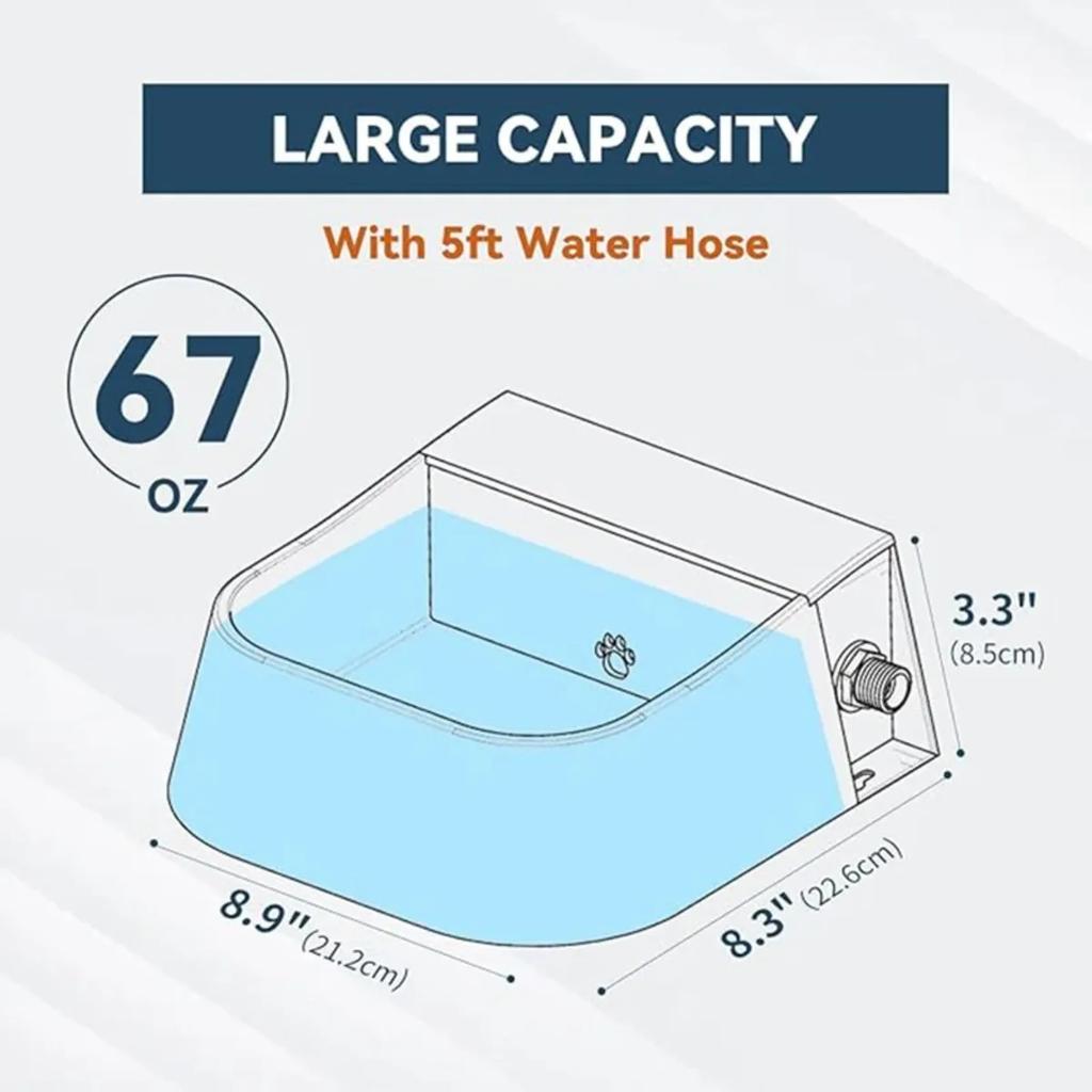 New Dog Automatic Water Bowl with 1.5m Water Hose 2L Floating Ball Automatic Water Dispenser Pet for Animal Cat Chickens Rabbits