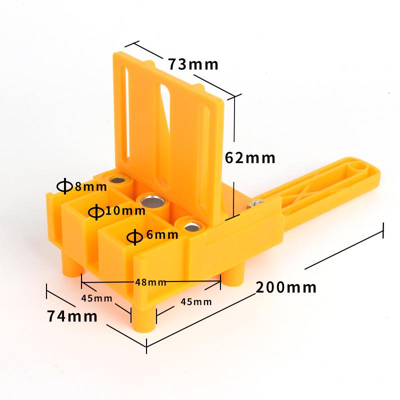 ABS Plastic Handheld Woodworking Straight Hole Drilling Locator for Wood Board Connection