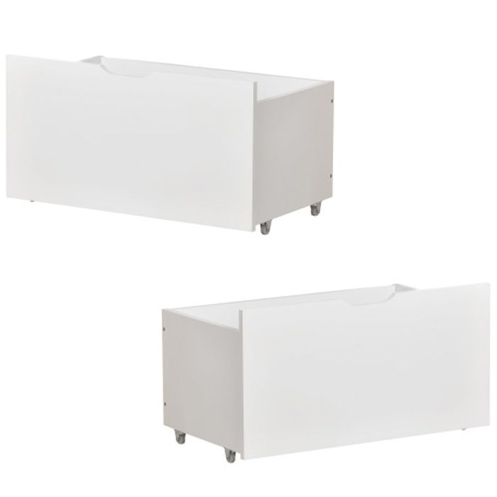 Tiroir De Lit - WF - 2 Tiroirs - Blanc - Utilisation Avec Lit D'enfant - Rangement Pratique