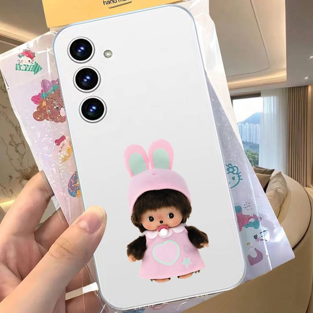 Cute M-Monchhichis For Samsung Galaxy A52 A12 A51 S21 Edge S22ULTRA S23 S20LITE Plus Ultra Transparent Cover