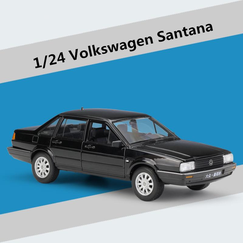 Welly 1/24 Volkswagen Santana Alloy Car Model Diecast Metal Classic Retro Vehicles Car Model Simulation Collection Children Gift