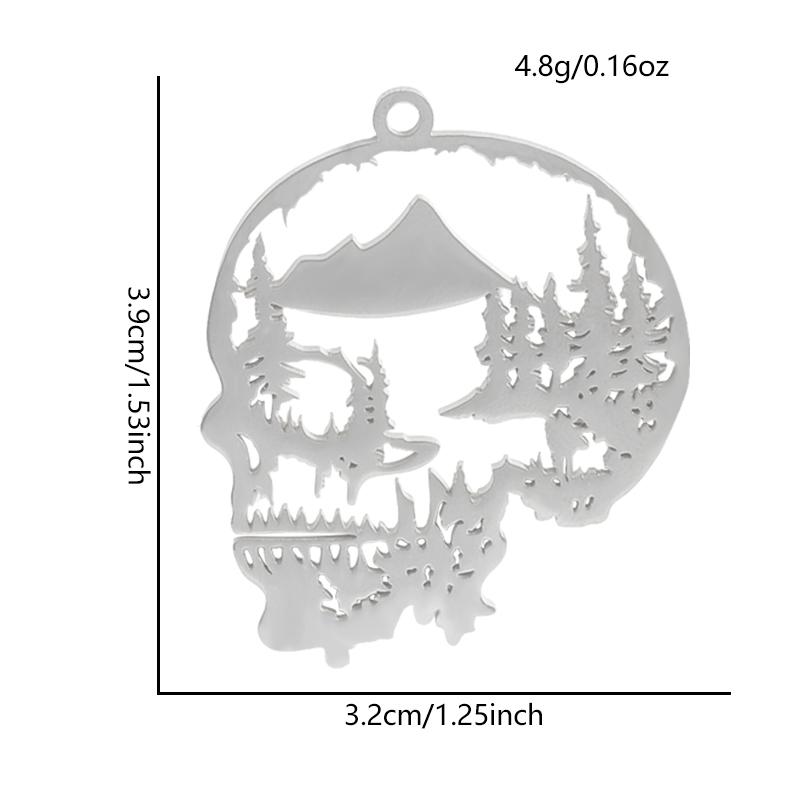 5 Stück/Los Steampunk Anhänger Edelstahl Fledermaus Totenkopf Kopf Krähe Hexen Knoten Anhänger Für Schmuckherstellung Zubehör Halloween Anhänger