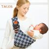 Baby Sling Carrier Great Load Bearing Adjustable Length Wide Strap Less Pressure On Shoulder Breathable Fabric Plaid Print Outdoor Walking 0-36