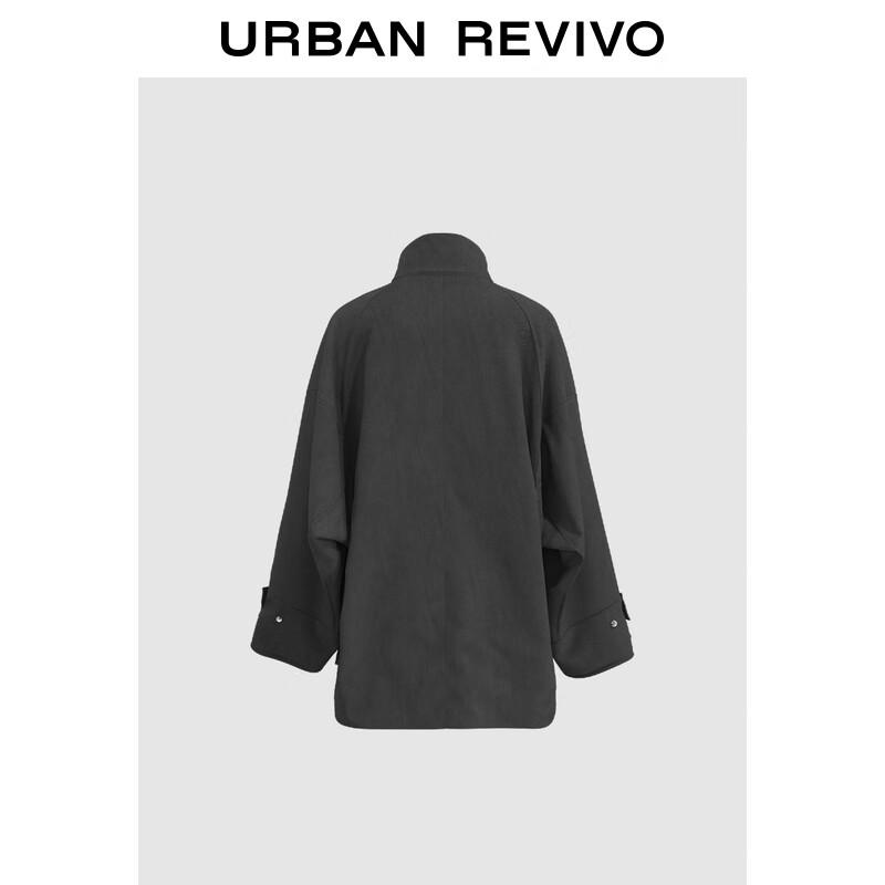 UR Women's Winter Fashion Loose Fit Stand Collar Raglan Sleeve Jacket