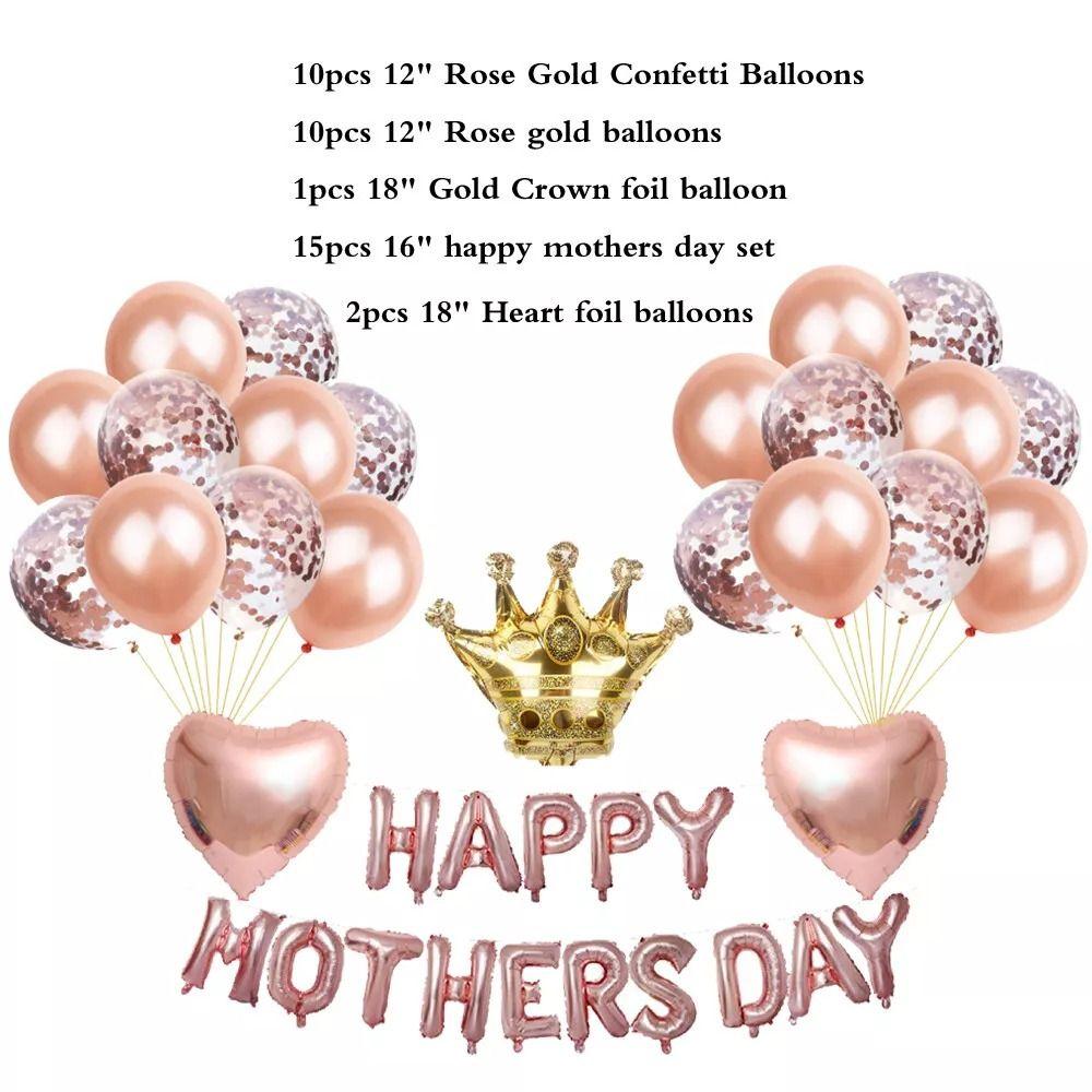 Rose Gold Mother's Day Foil Balloon DIY Decor Aluminum Film Balloons  Party Decor