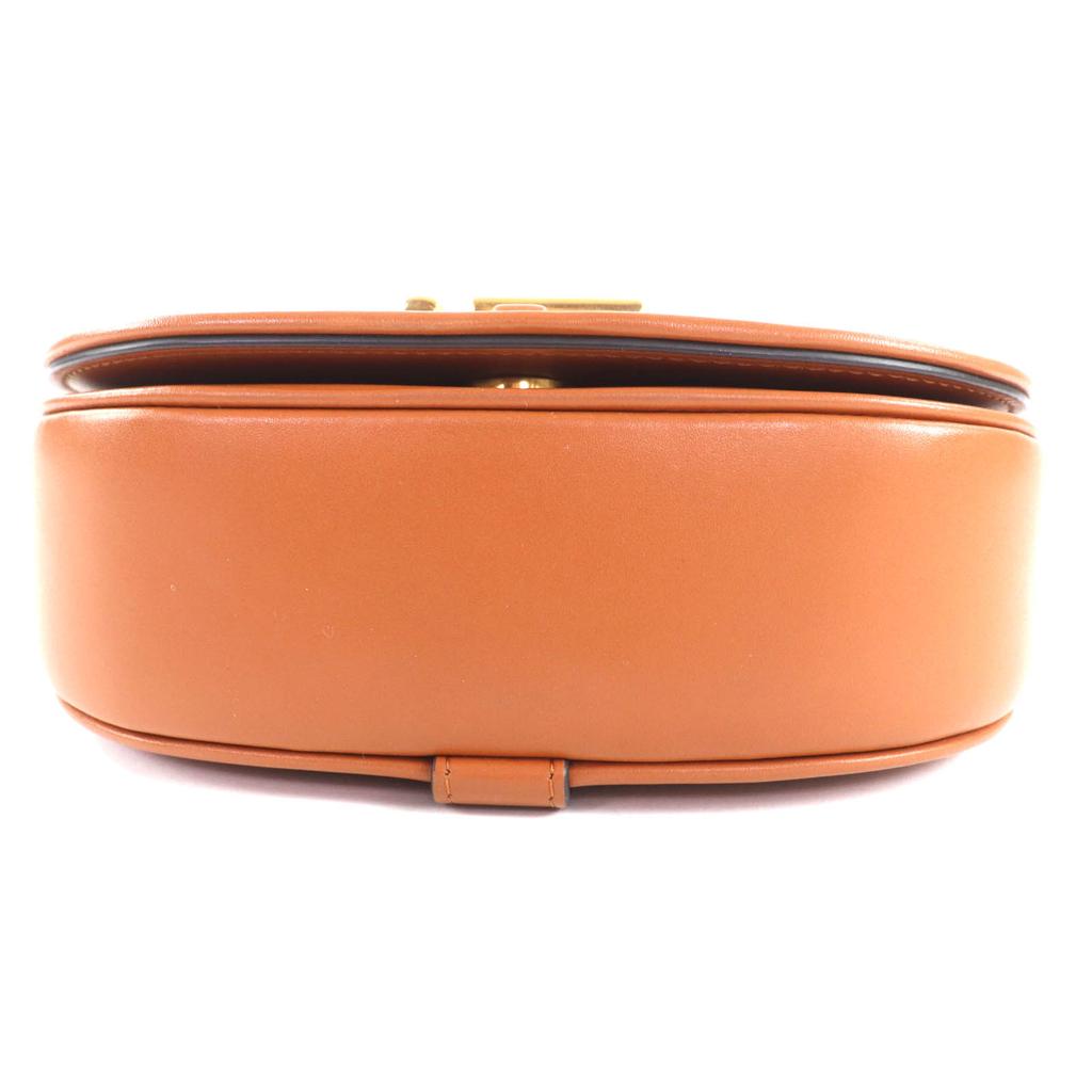 Excellent FENDI Shoulder Bag C'mon Small Brown Leather Women 8BS082 Used