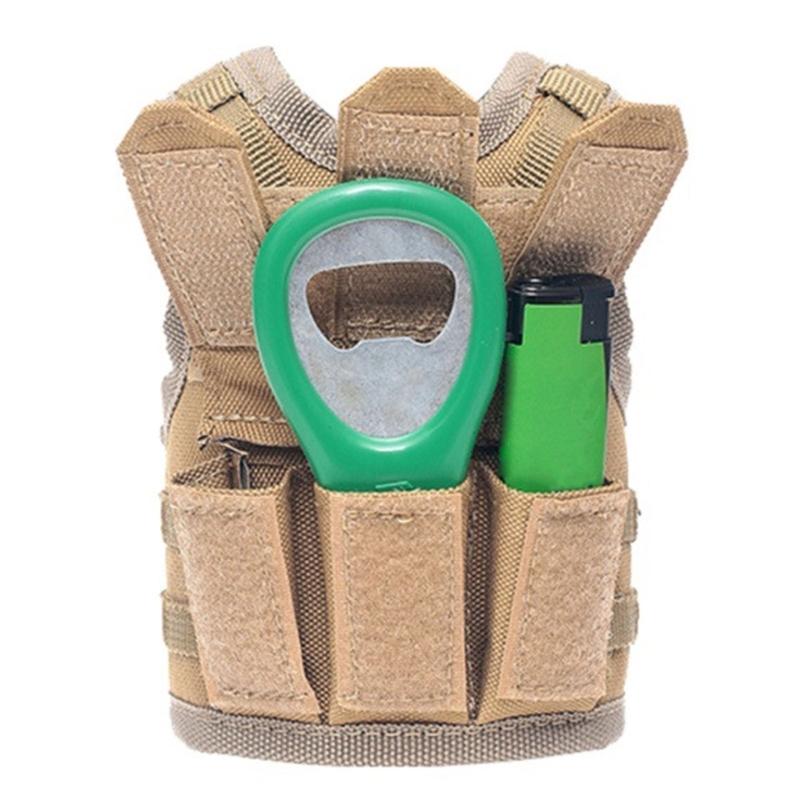 Adjustable Drink Bottle Vests Tactical Beer Bottle Vest Miniature Molle Vest for Cans or Bottles Decoration Easy To Use