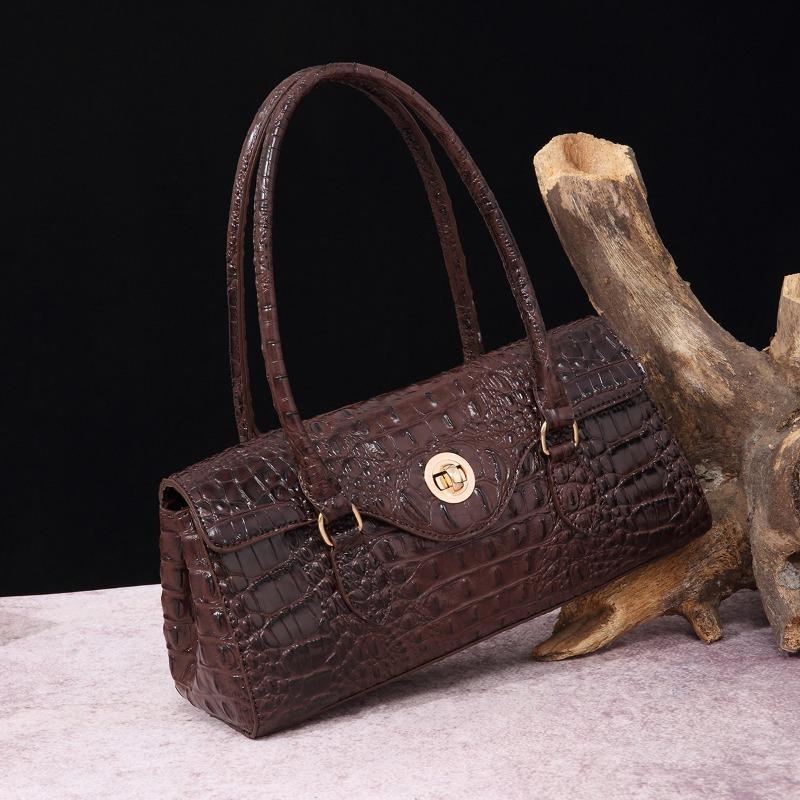 Handbag Shoulder Bag Vintage Tote Bag Underarm Bag Baguette Bag Alligator Print Bag for Women