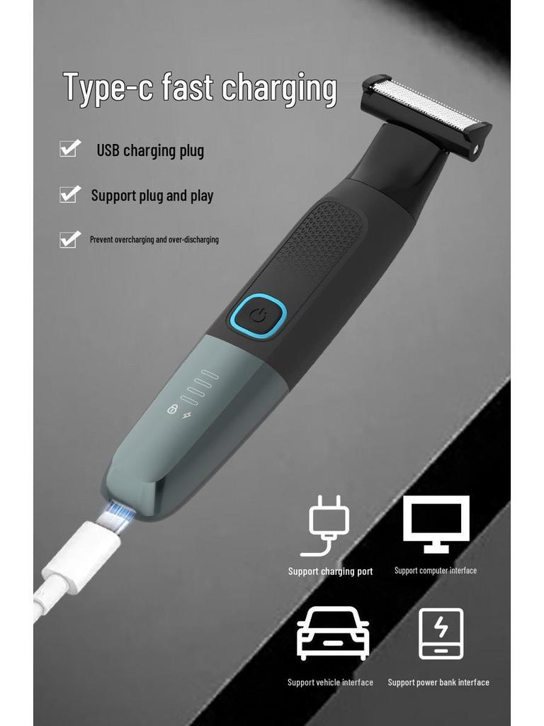 Men's Waterproof Electric Shaver & Hair Trimmer with Charger - Beard and Armpit Hair Epilator