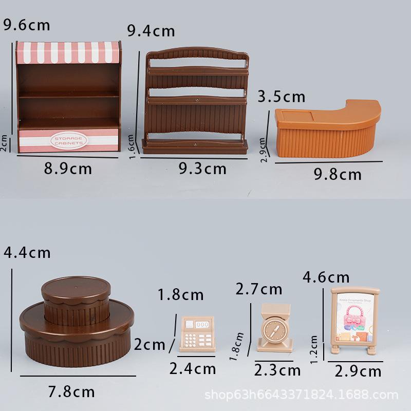 Doll House Mini Store Miniature Jewelry Women'S Bag Glasses Ring Umbrella Scene Simulation Children'S Play House Toys