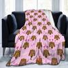 Dachshund Valentine's Day Blanket Cover Dogs Animal Flannel Throw Blanket Airplane Travel Printed Soft Warm Bedspreads
