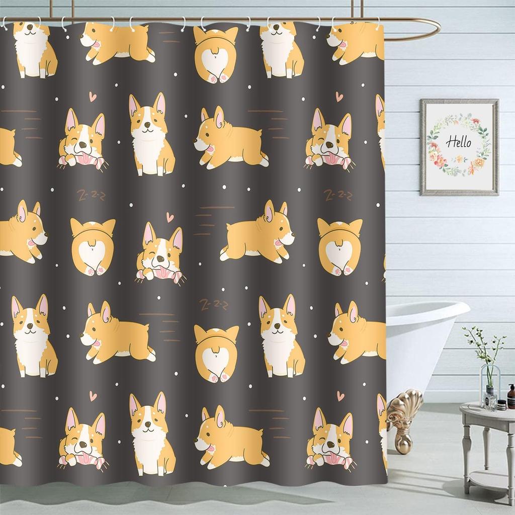 Colorful Circle Art Rainbow Shower Curtains Bathroom Curtain Waterproof with Hooks 72x72 Inch for Men Women Boys Girls