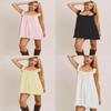 Polyester Summer Beach Dress For Women With Ruffled Lace And Bow Ties For Vacation Style