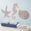 Figura de Madera Hecha a Mano Estilo Náutico de Playa Estrella de Mar/Caracola/Caballito de Mar Estatua de Mesa sobre Soporte para Hogar Casa del Lago Decoración Costera del Océano