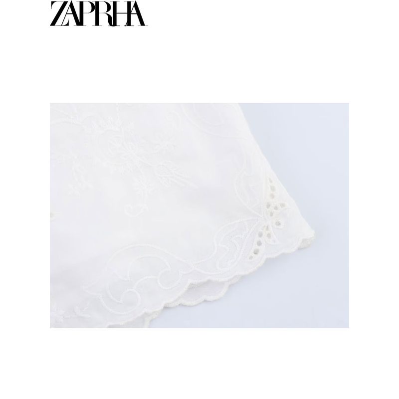 Zaprha 2025 New Arrival Sexy Vacation Style Casual Flower Embroider Plaid Pajamas Style Shorts 0881400