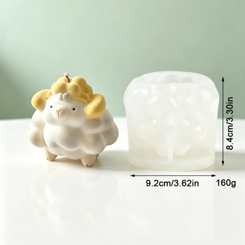 3D Sheep Shaped Silicone Mold Reusable Easy Demolding Non-Stick for Homemade Scented Candles Chocolate Soap Baking Crafts