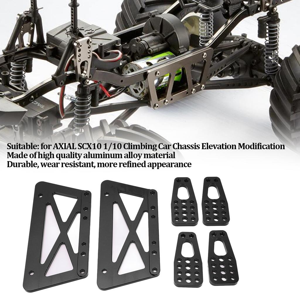 RC Metal Alloy Chassis Lift Plate Set Kit for   SCX10 1Celsius10 RC Model Car Parts