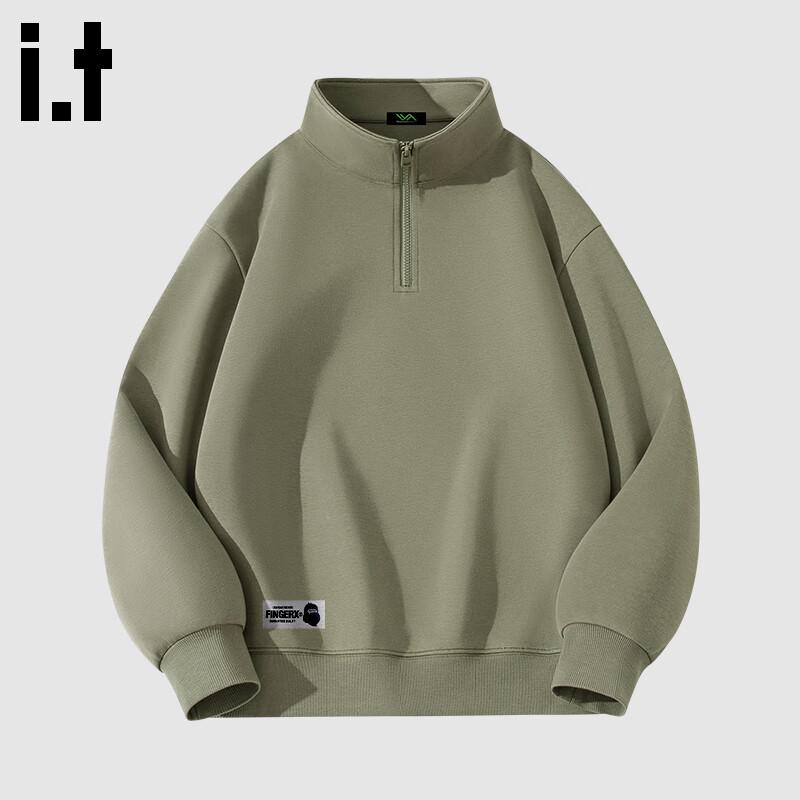 Fingercroxxit Men's Casual Half-Zip Stand-Collar Sweatshirt