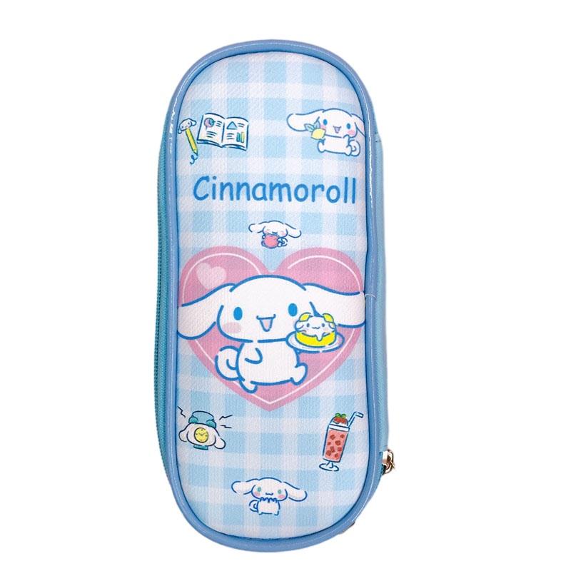 

Cute Cartoon Double Zipper Pu Stationery Box For Students Large Capacity Pencil Pouch Cinnamon