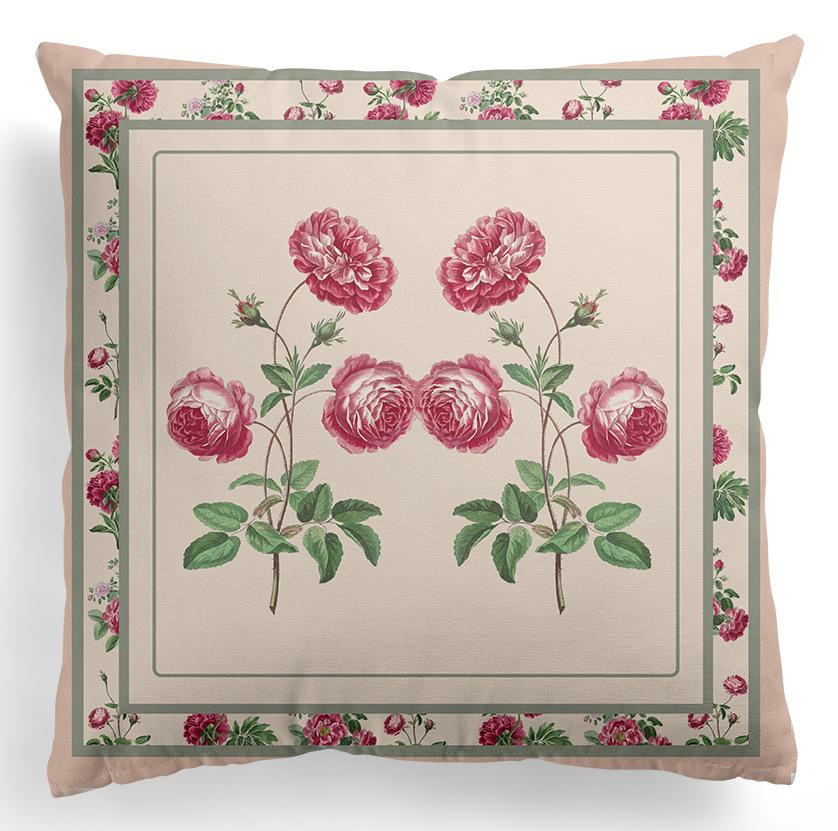 European-style Flower Pillowcase, Retro American Rose Flower Printed Pillow and Cushion Cover
