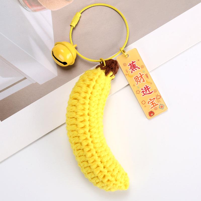 Avocado Mango Wool Yarn Keychain Pendant Gift Set - Car Bag Accessories