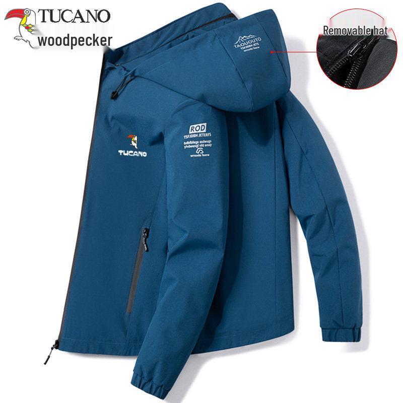 

Woodpecker Men s Fleece-Lined Winter Jacket with Detachable Hood – Warm, Thick, and Windproof for Outdoor Adventures 2XL