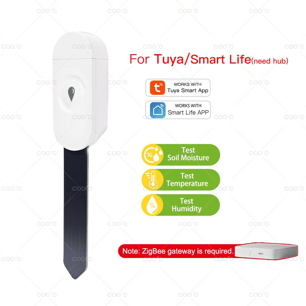 Tuya Smart Zigbee Soil Moisture Sensor Temperature Humidity Soil Tester Moisture Real Time Monitor Support Z2M in Home Assistant