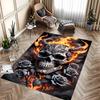Schwarzer Totenkopf Rutschfeste Matte, Stilvolle Fußmatte, Perfekt für Terrasse Garten Schlafzimmer Wohnzimmer, Gotischer Wohnkultur Akzent