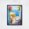 Watercolor Style Mediterranean Coast Sea Poster Seaside Landscape Prints Canvas Painting Wall Art Pictures Home Room Beach Decor