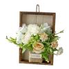 Simulated Flower with Frame Simulated Flower In Wooden Frame Hanging Ornament for Windowsill