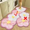 Oil Painting Flower Kitchen Oil-absorbent And Dirt-resistant Floor Mat Bathroom Toilet Absorbent Non-slip Floor Mat