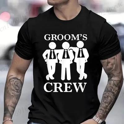 Summer Casual Mens Tshirt Funny Bachelor Party Grooms Crew Wedding Party Mens TShirts Casual Men T Shirt Oneck Top Men Tee
